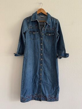 Vintage Denim Button-Down Dress